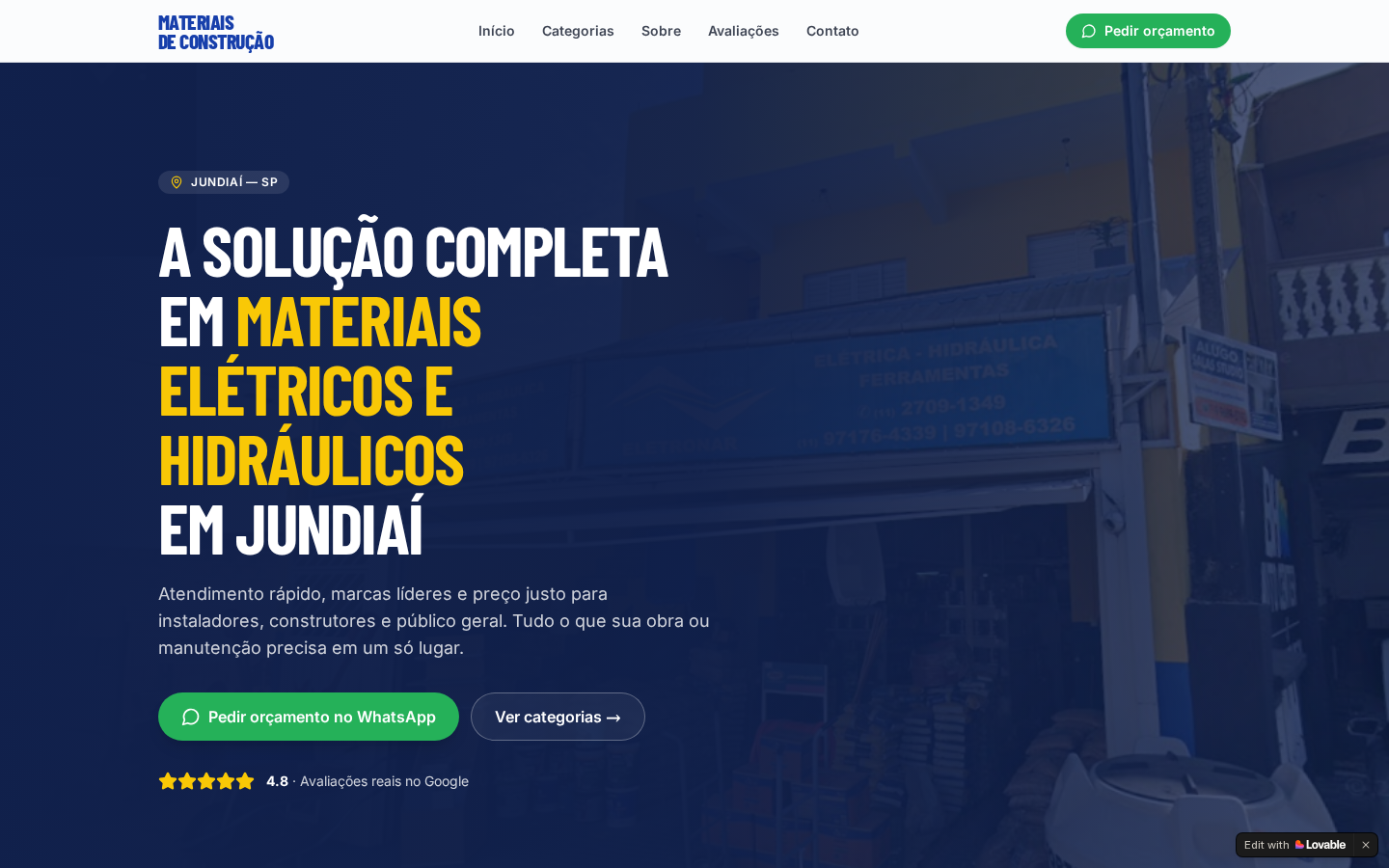Miniatura do site Materiais de Construção