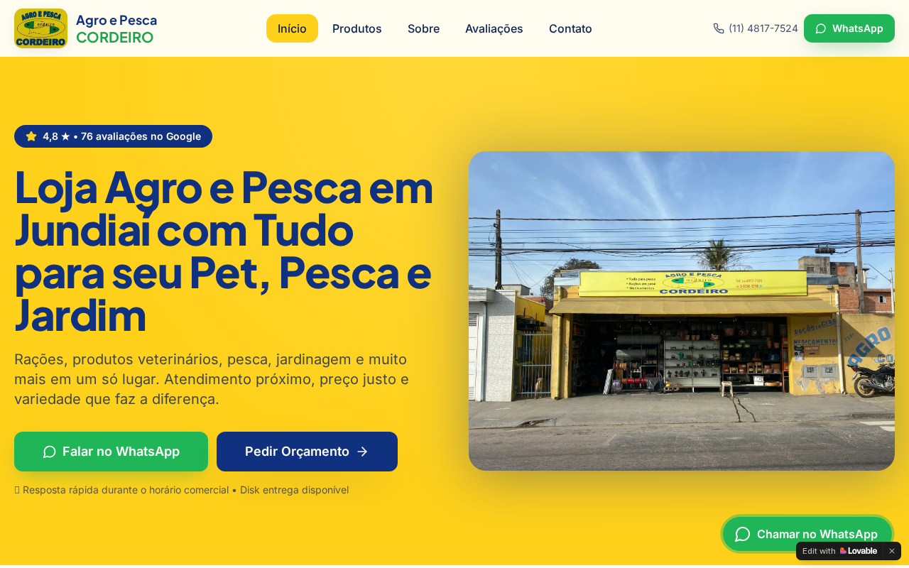 Miniatura do site Agro e Pesca Cordeiro