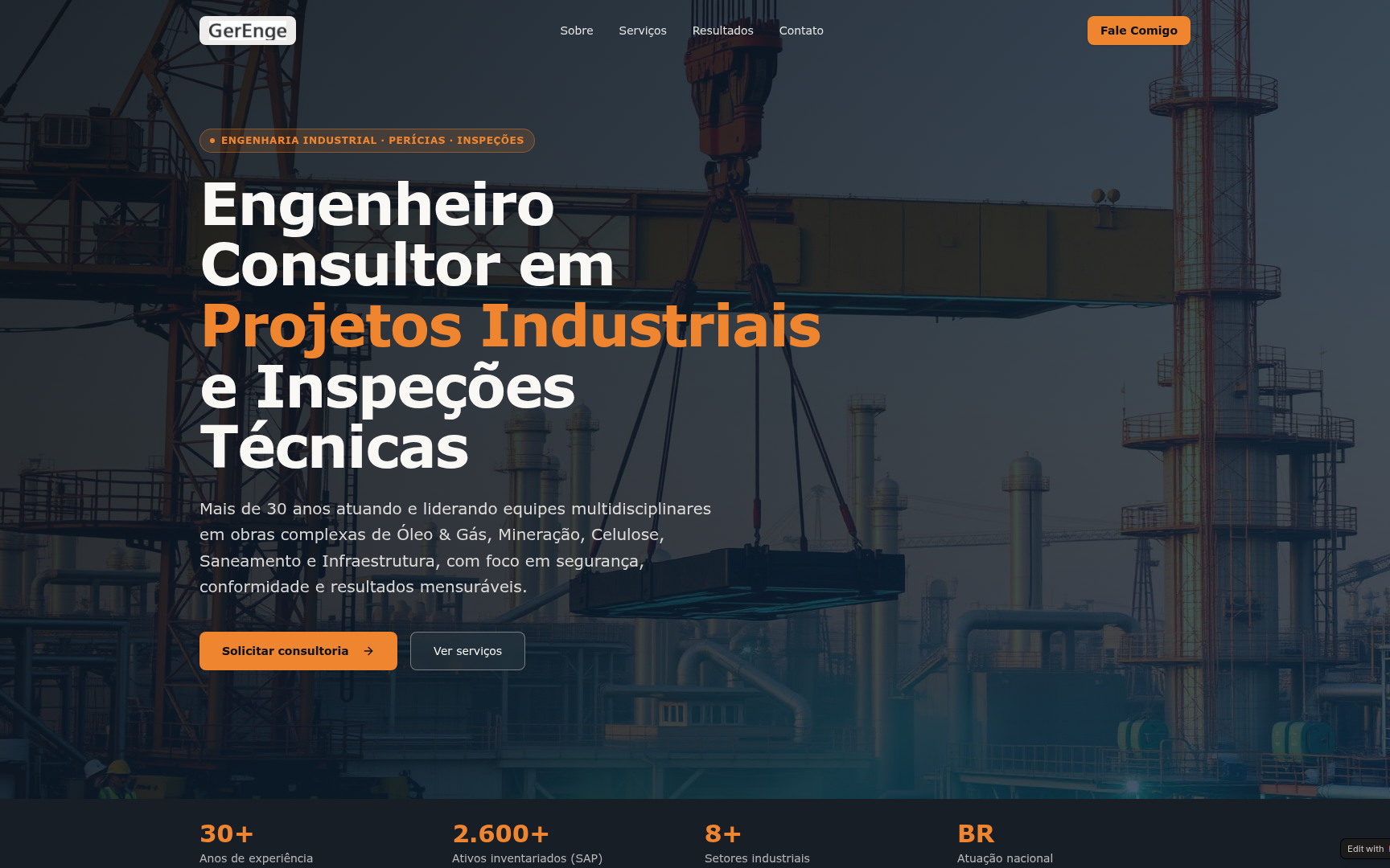 Miniatura do site Gerenge Engenharia